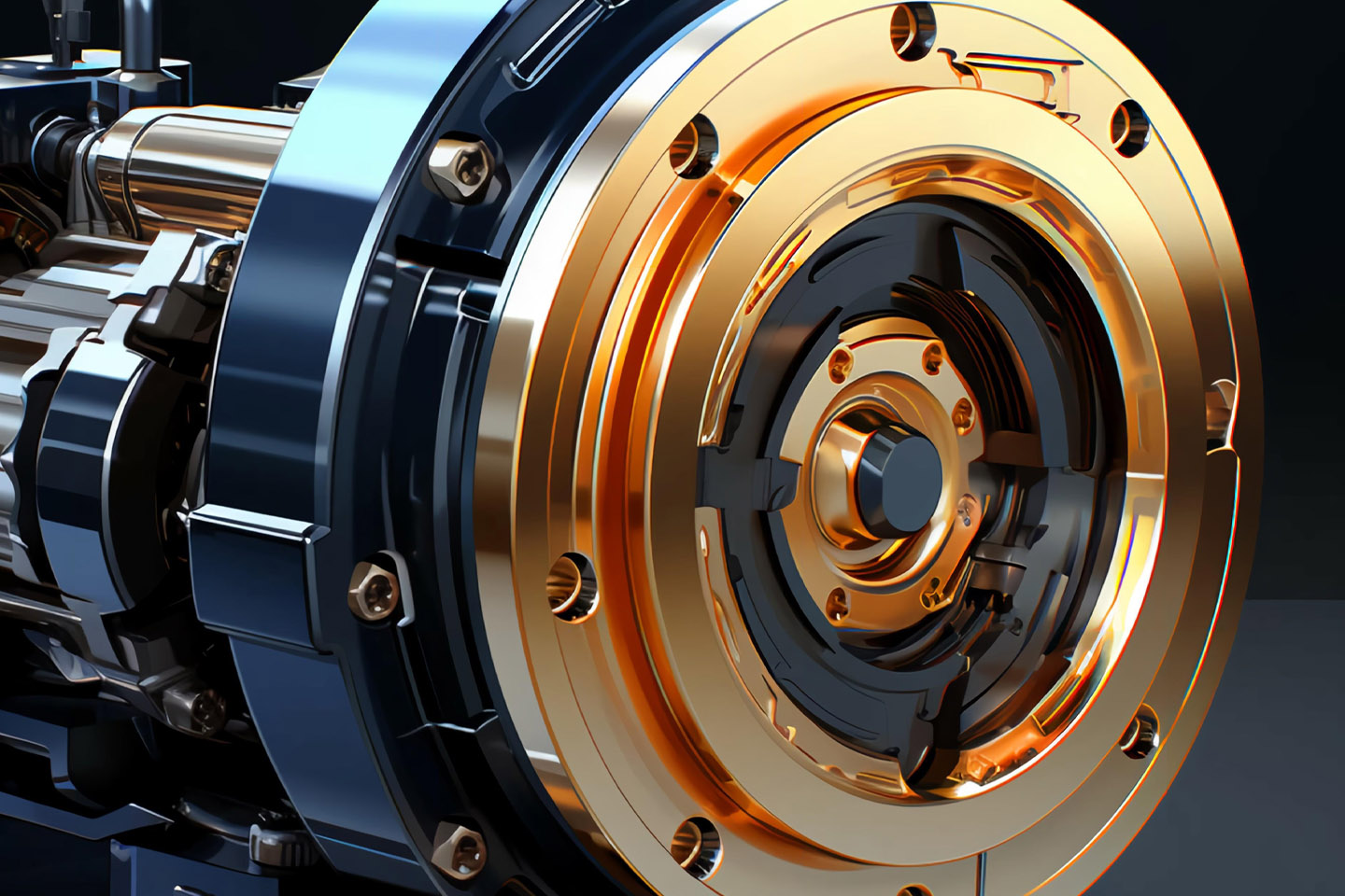 copper coloured metal oilfield machinery 