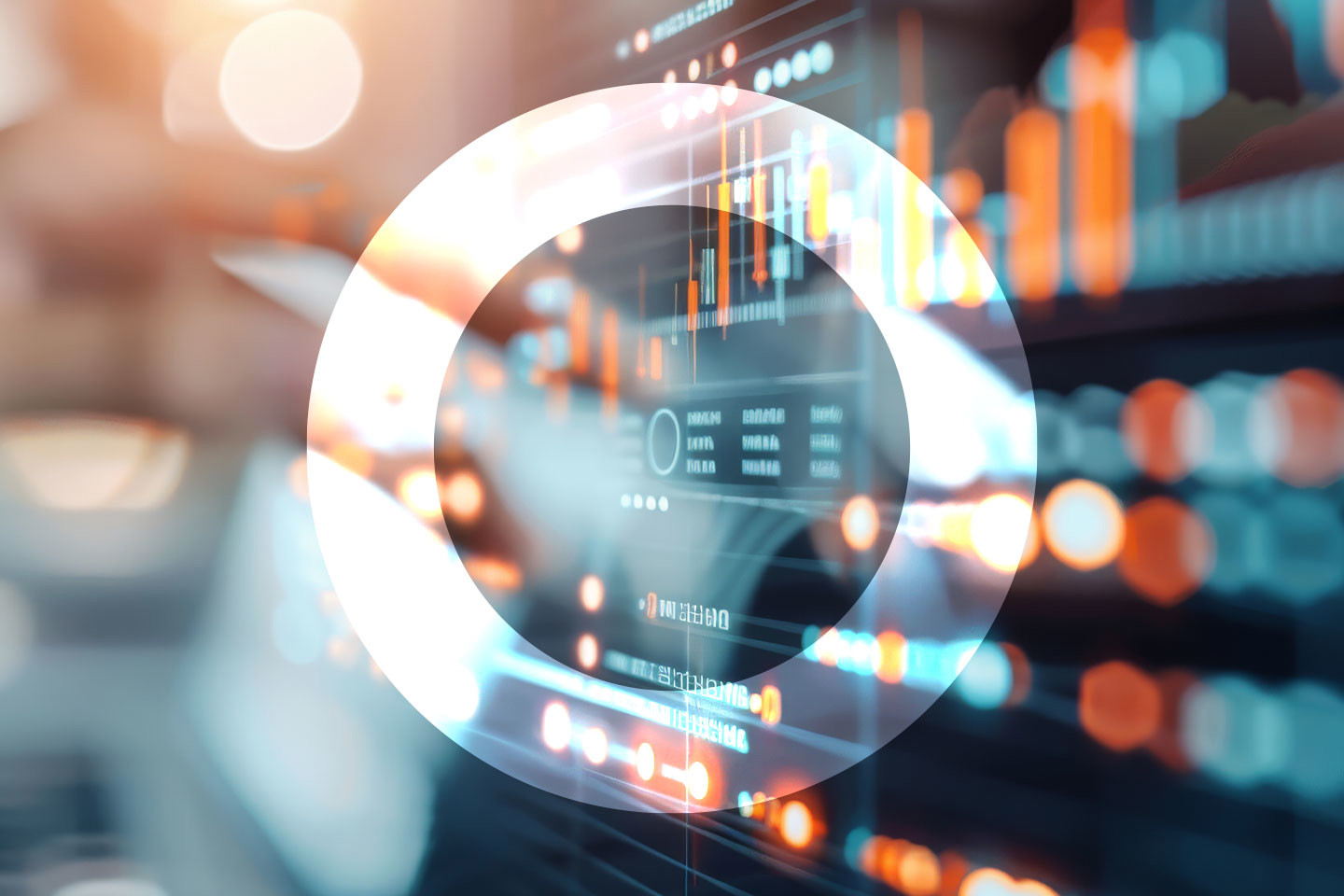 Orange And Blue Stock Market Screen