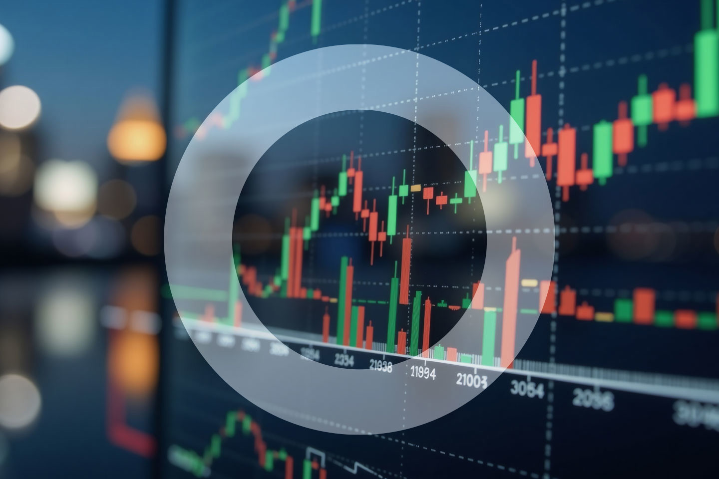 Stocks trading graph computer screen