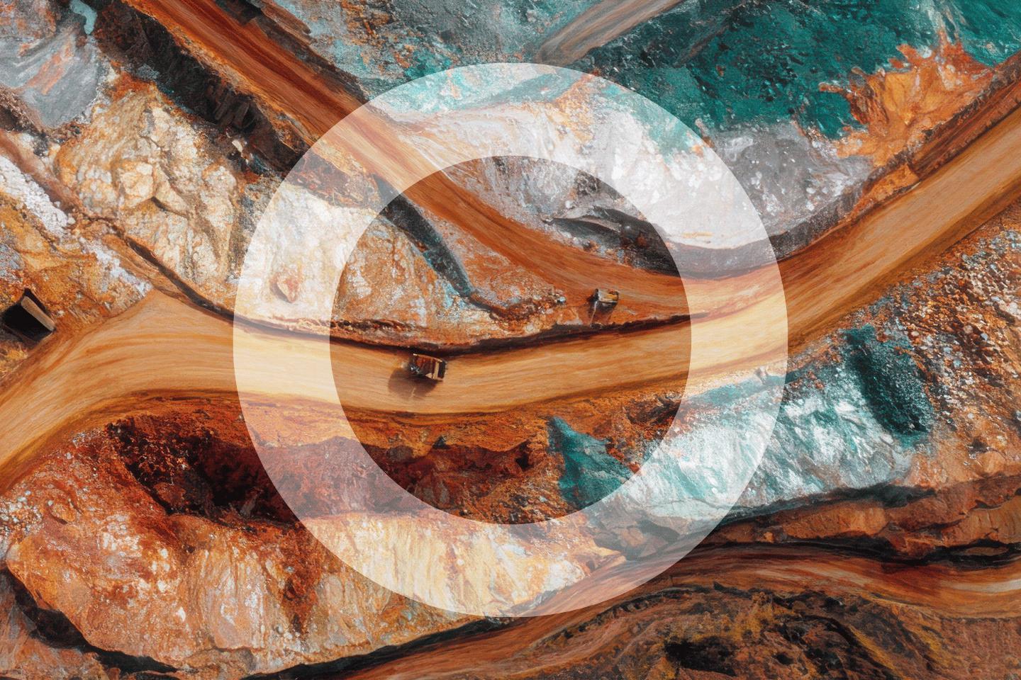 Trucks Driving Through A Copper Mine