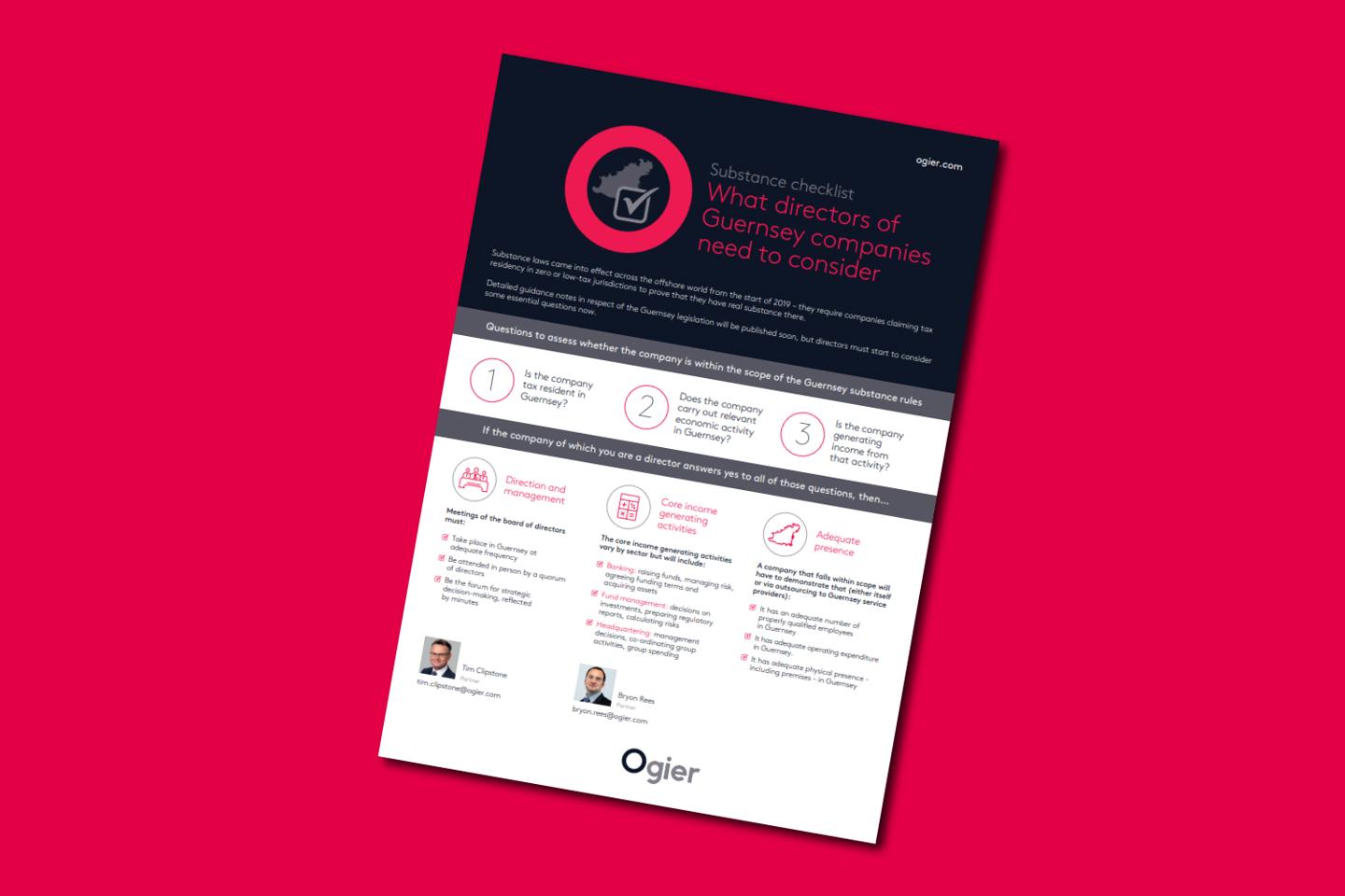 Factsheet Guernsey Substance Checklist