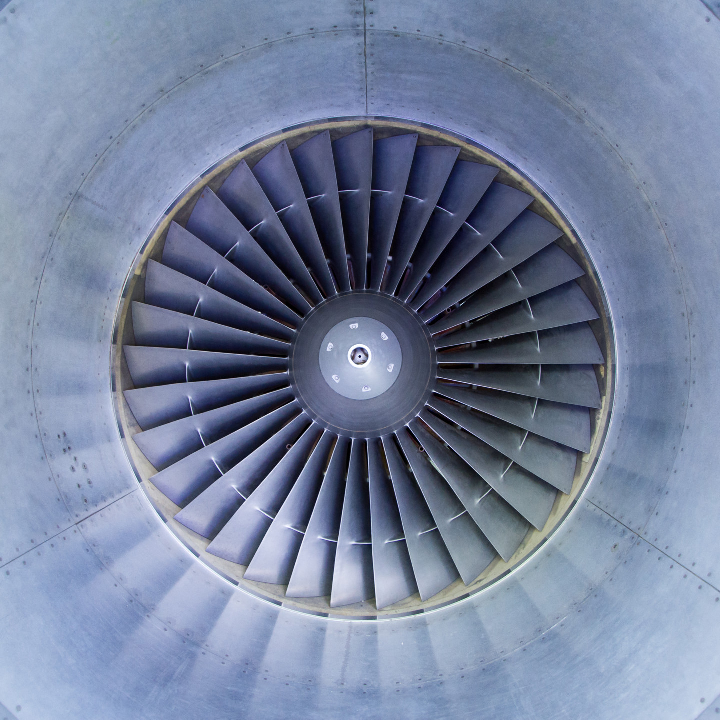 A jet engine centralised and zoomed in