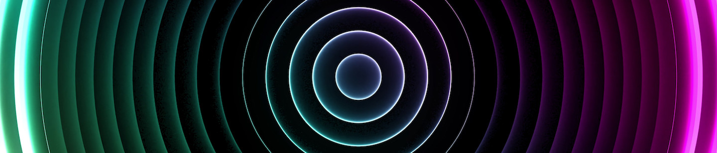 Colourful green and pink LED rings
