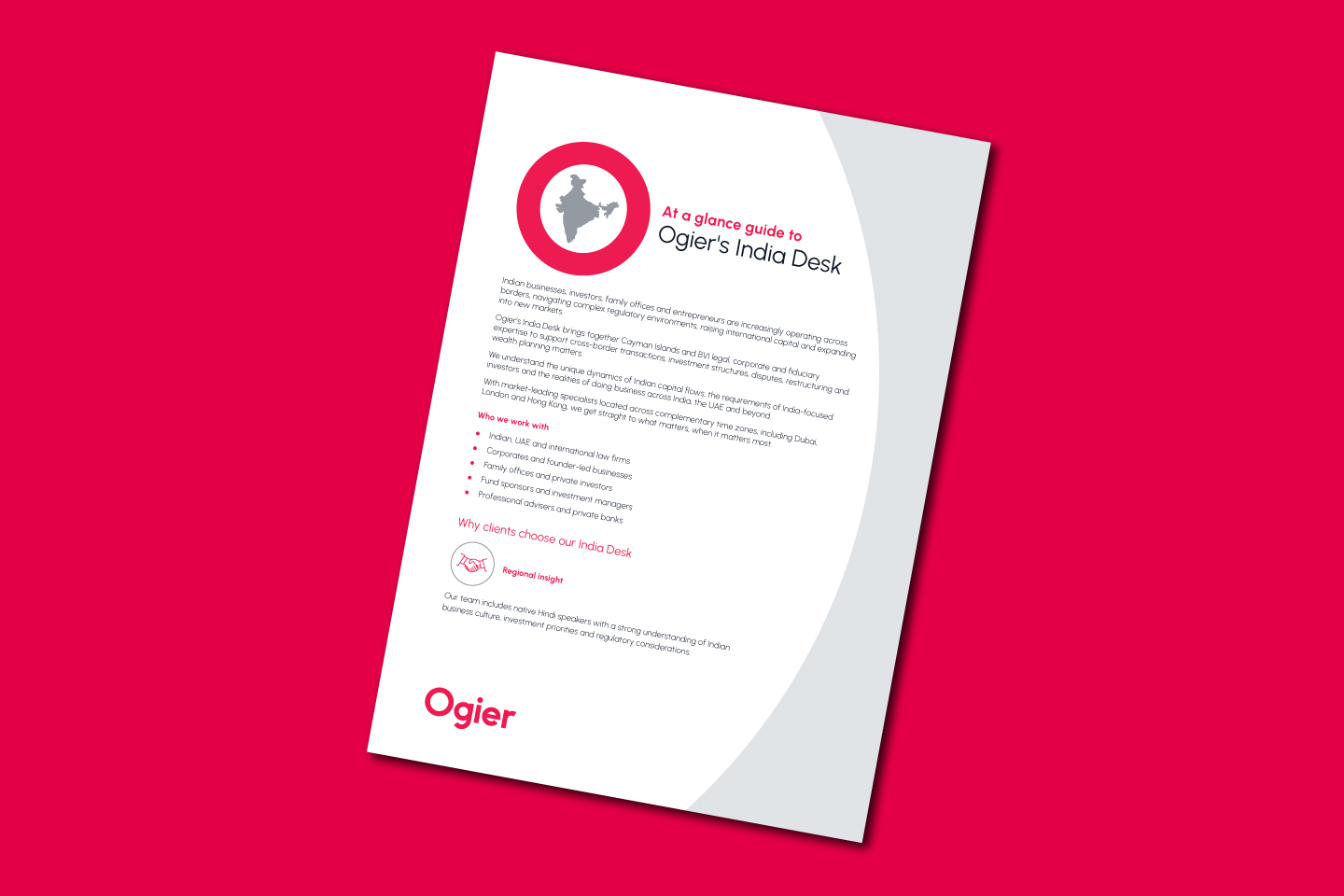 a guide document explaining Ogier's India Desk