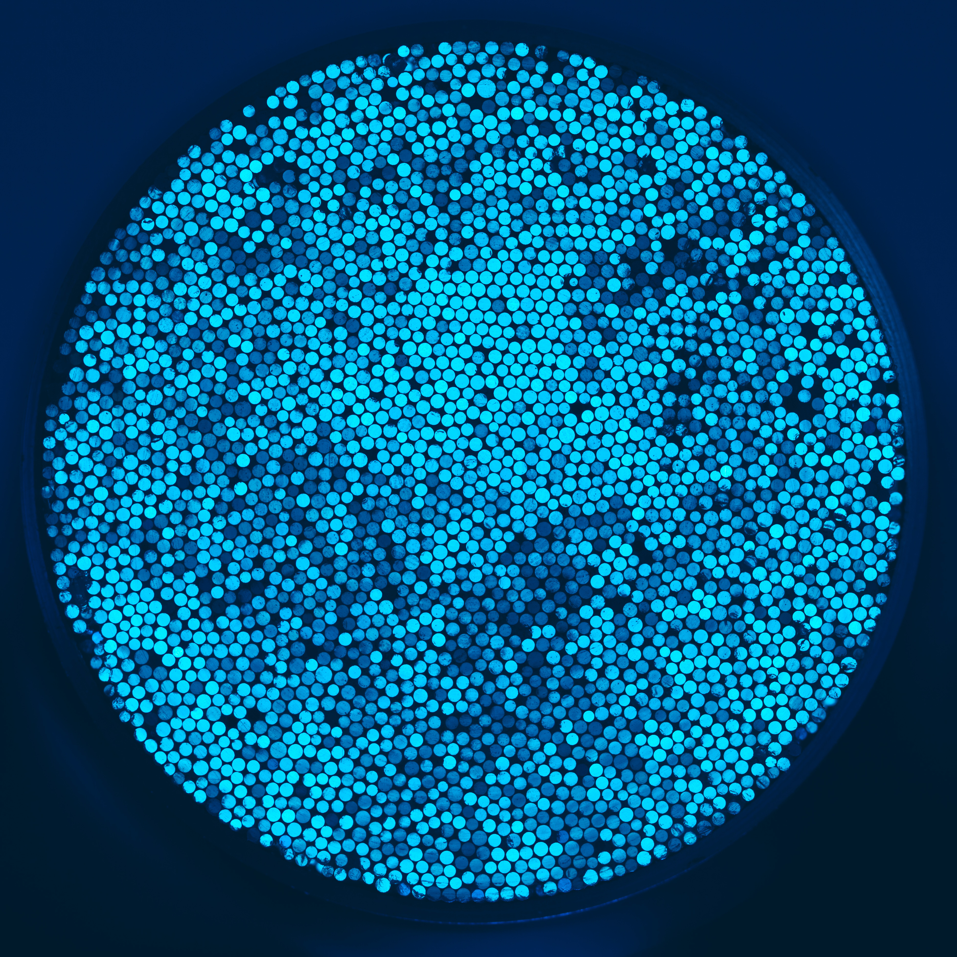 blue LED fibre optic lights forming circle 