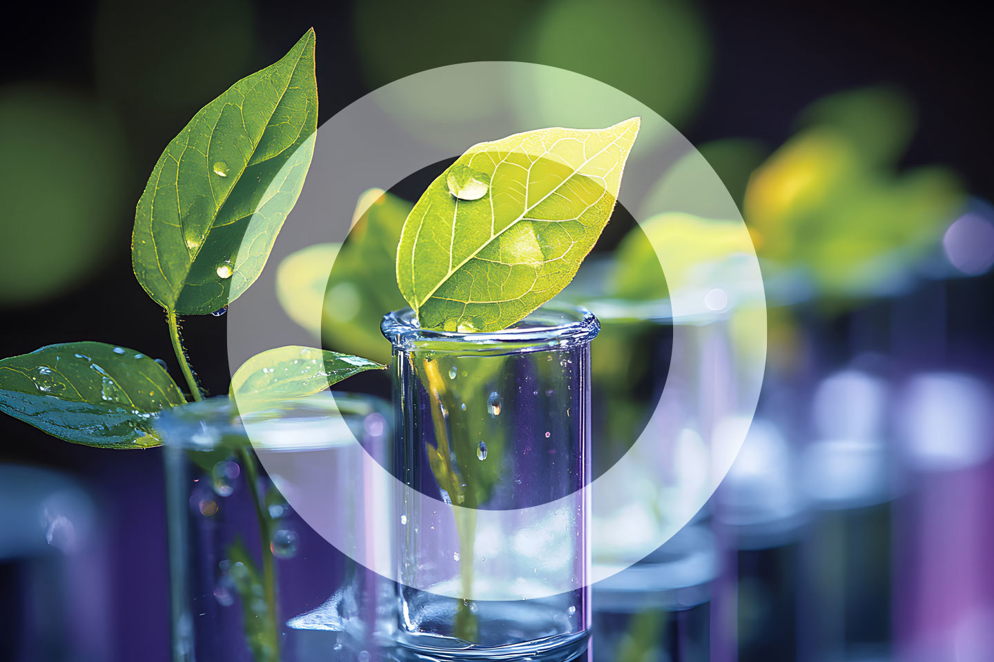 Leaf inside a test tube