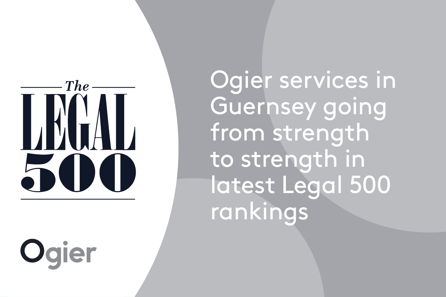 Ogier’s Guernsey services highlighted for progress in Legal 500 directory rankings with branded logo