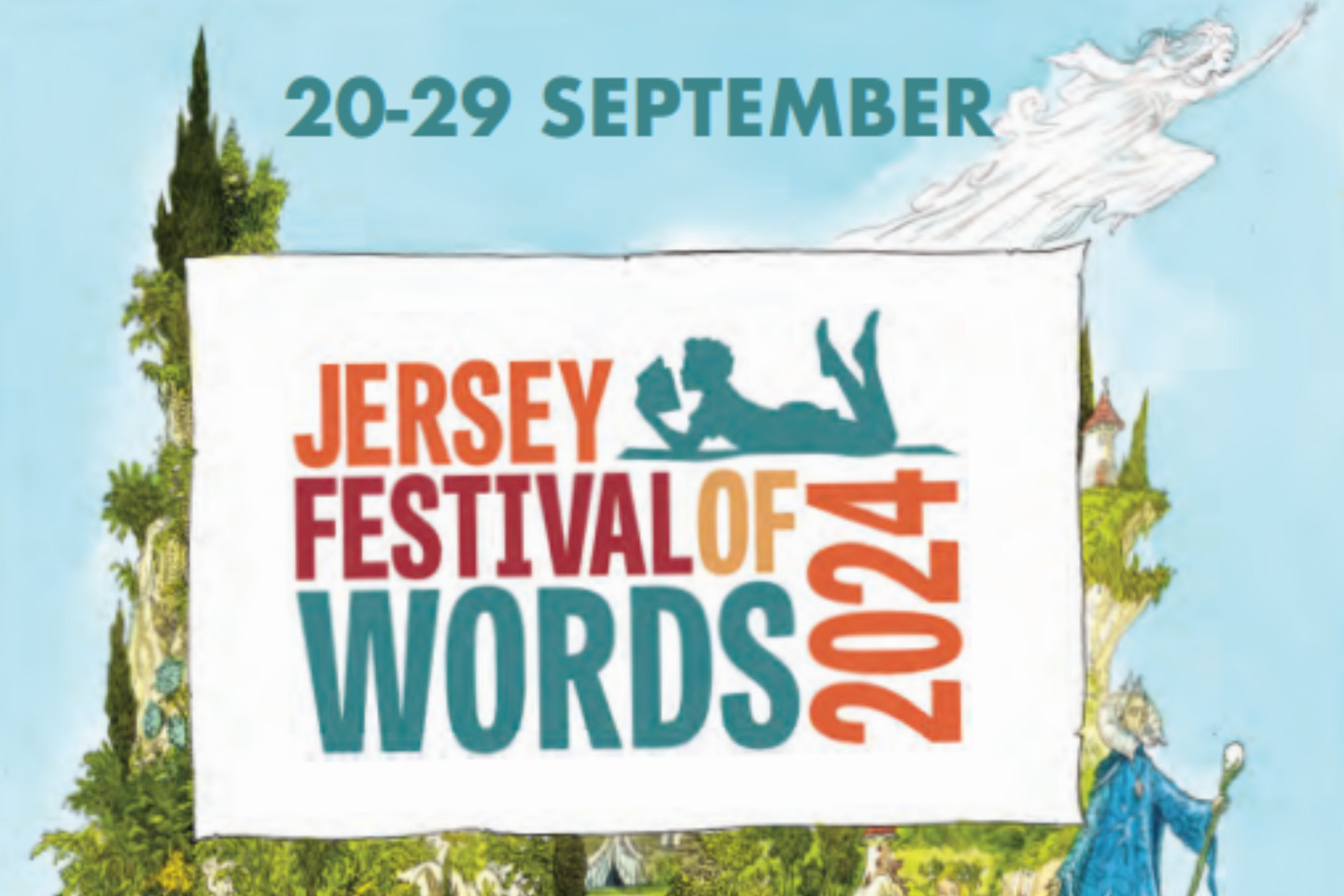 Jersey festival of words poster 2024 20-29-sept