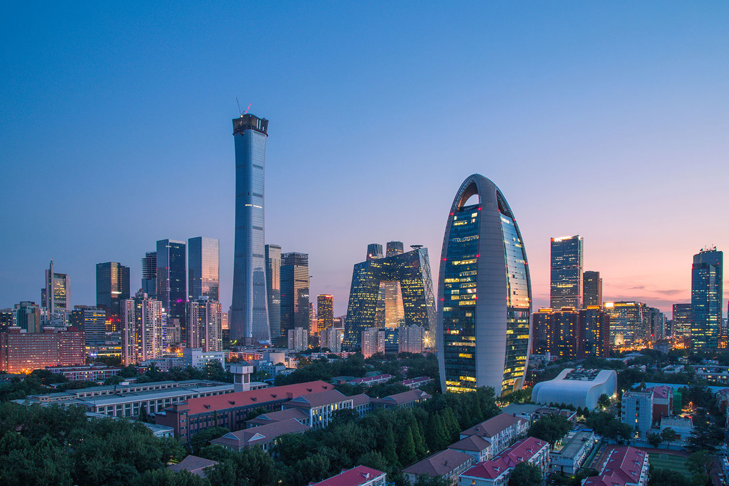 Beijing skyline at dusk