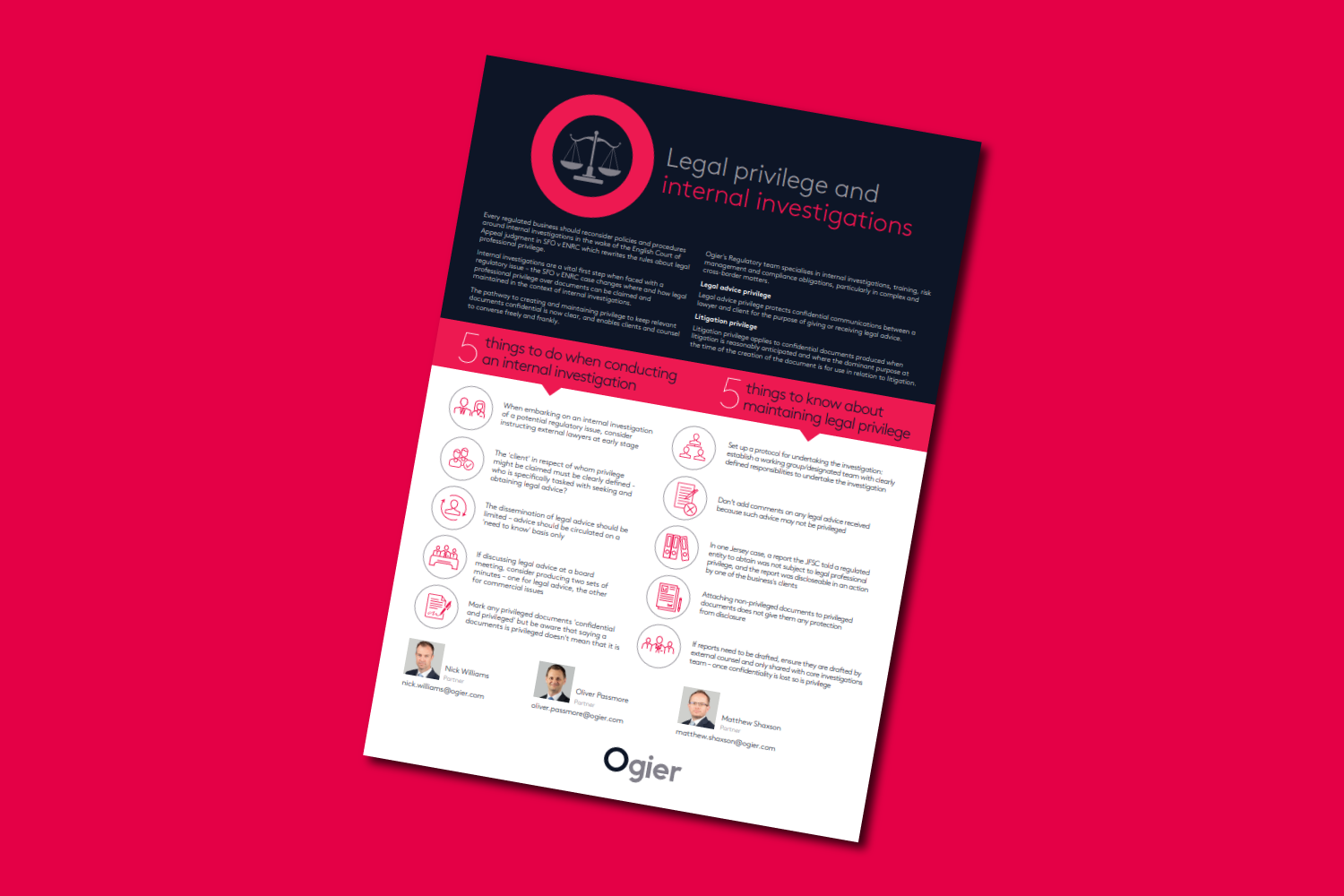 Factsheet Legal Privilege Investigations 5 Things