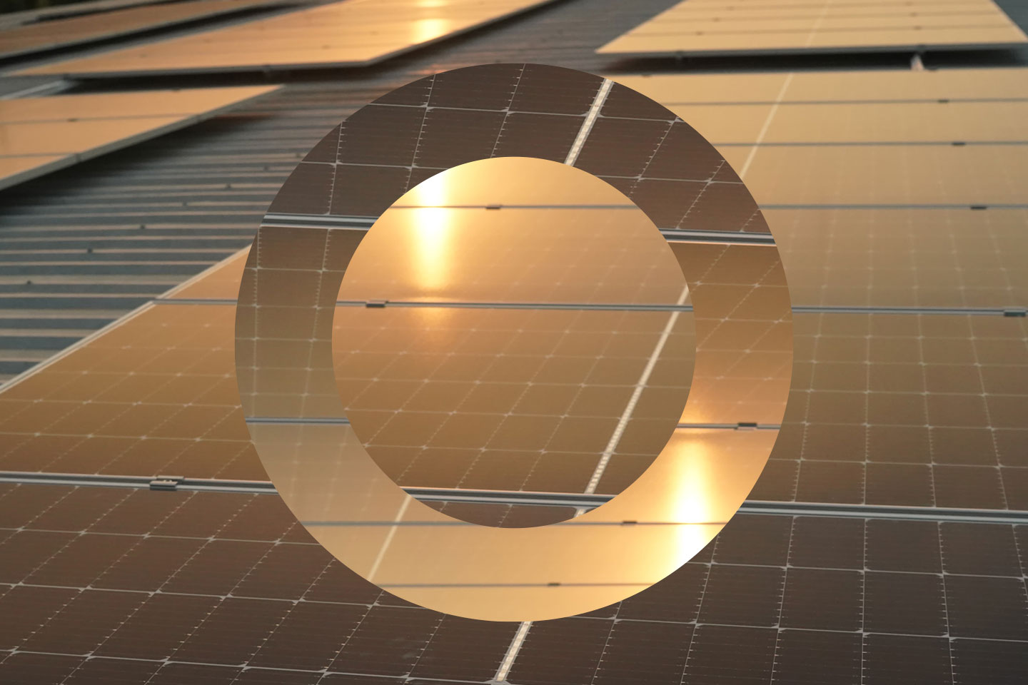 Solar Panel In Sunset