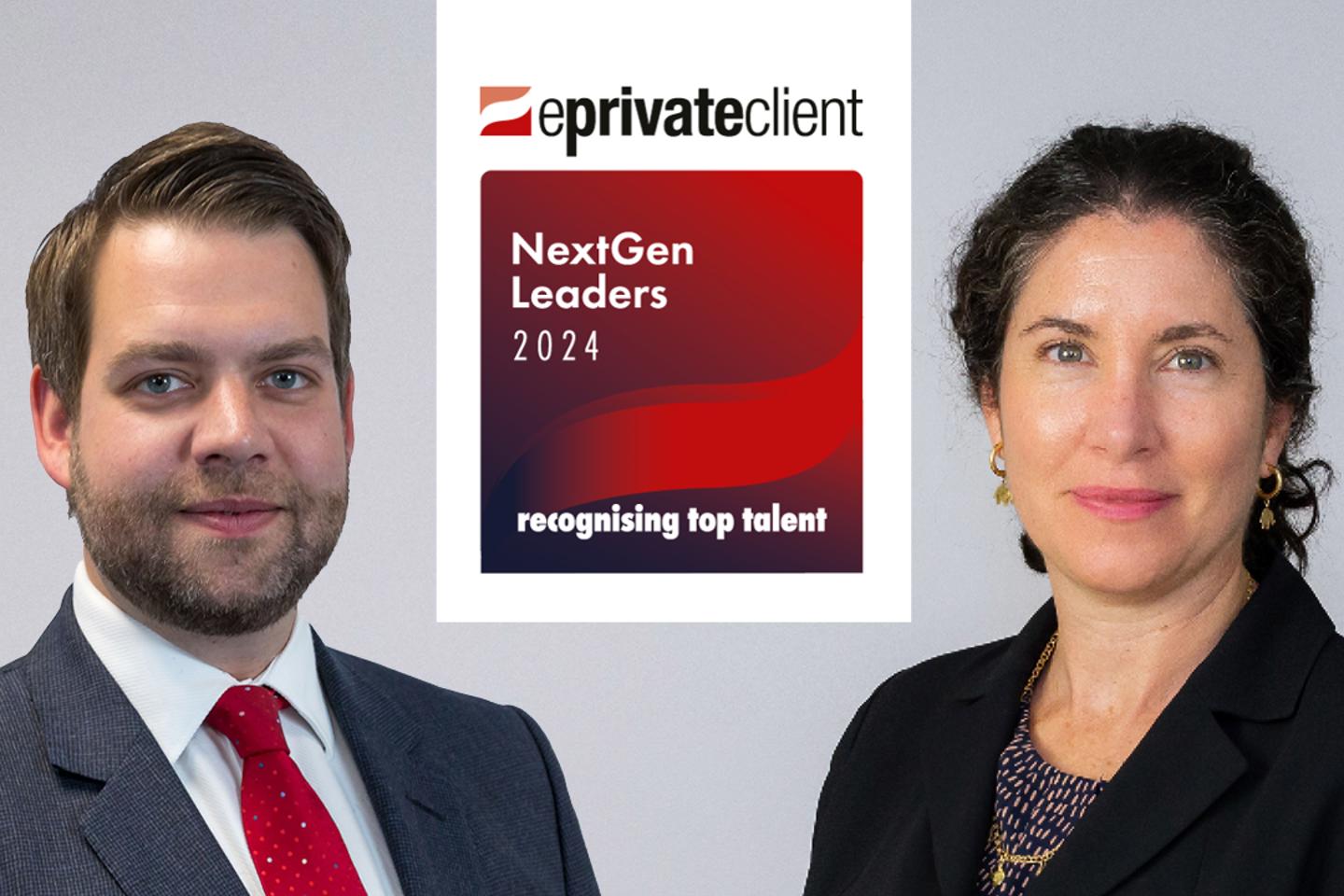 Chris Hards and Diana Rodriguez from Ogier celebrated as 2024 eprivateclient NextGen Leaders for top talent in Guernsey.