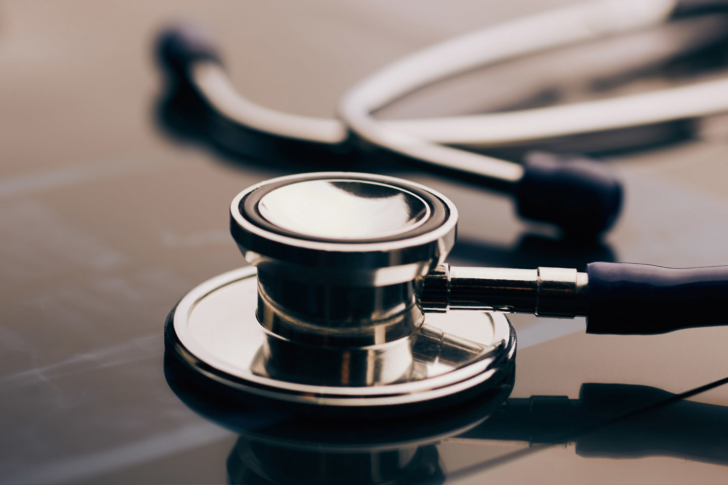 close up of stethoscope on table